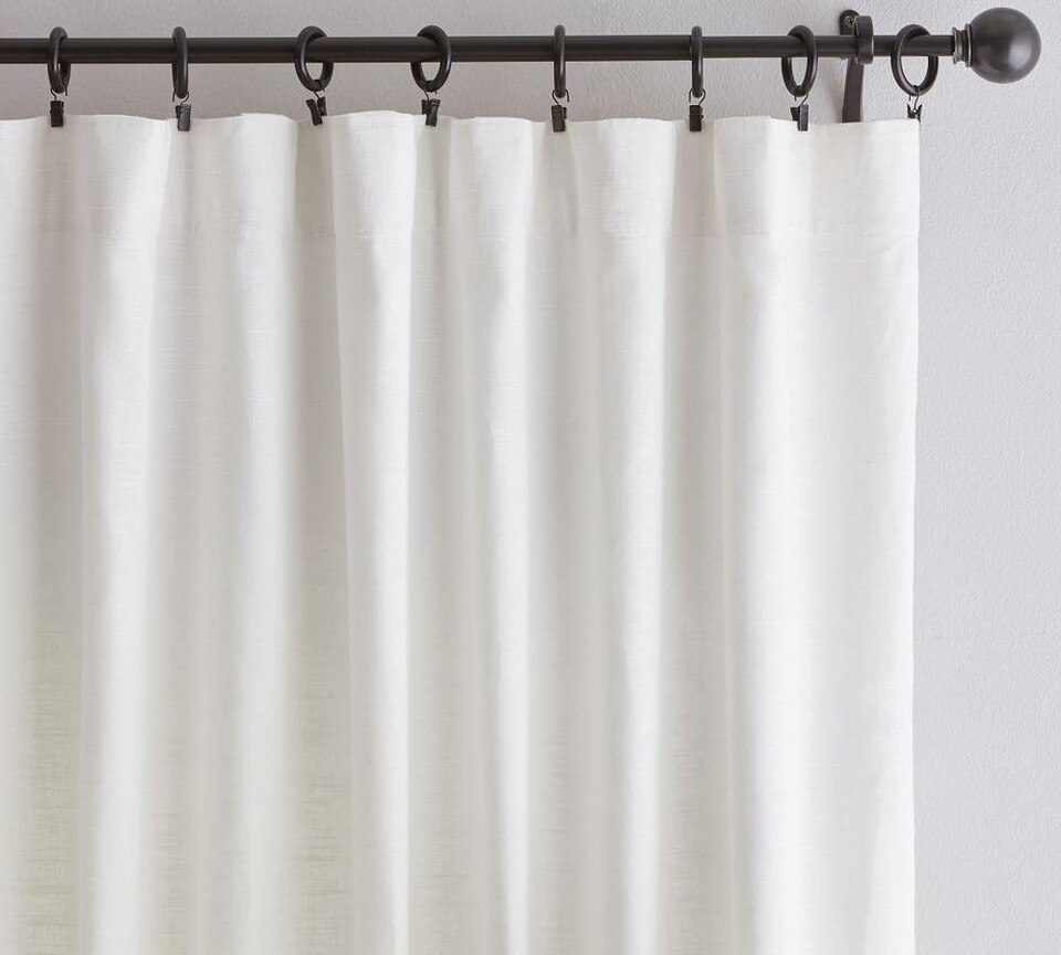 Emery Linen/Cotton Curtain - White | Pottery Barn Australia